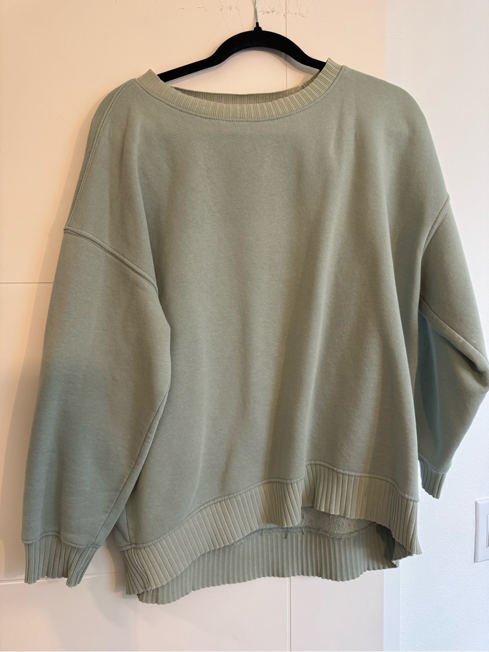 Zara Oversized Crewneck Sweater - Sage Green